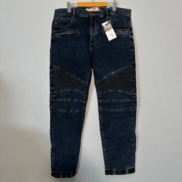 Parasuco Denim Cult Denim Men Moto TKY Dark 38 IN32 Jeans Ribbed Detailing - Picture 4 of 11